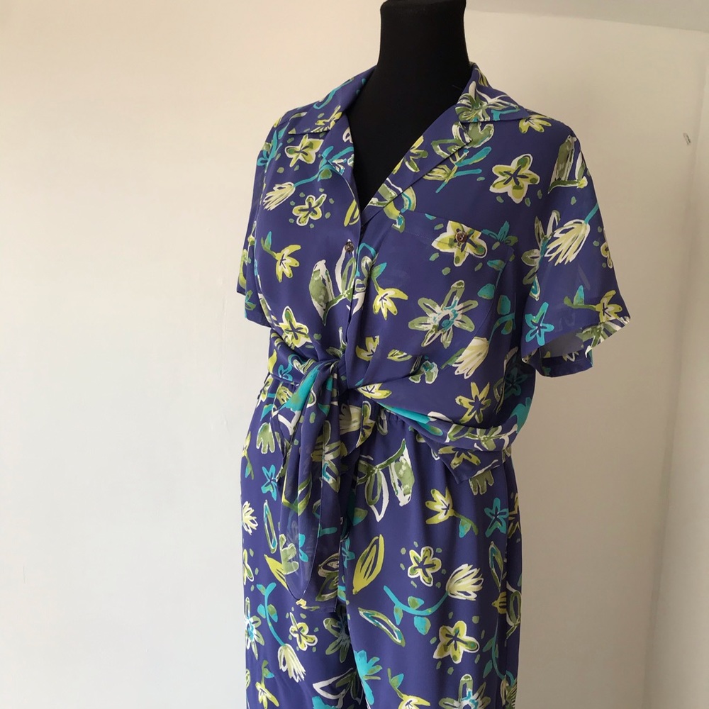 Sigrid Olson Sport Blue Floral 2 Piece Set Size M - Picture 6 of 10